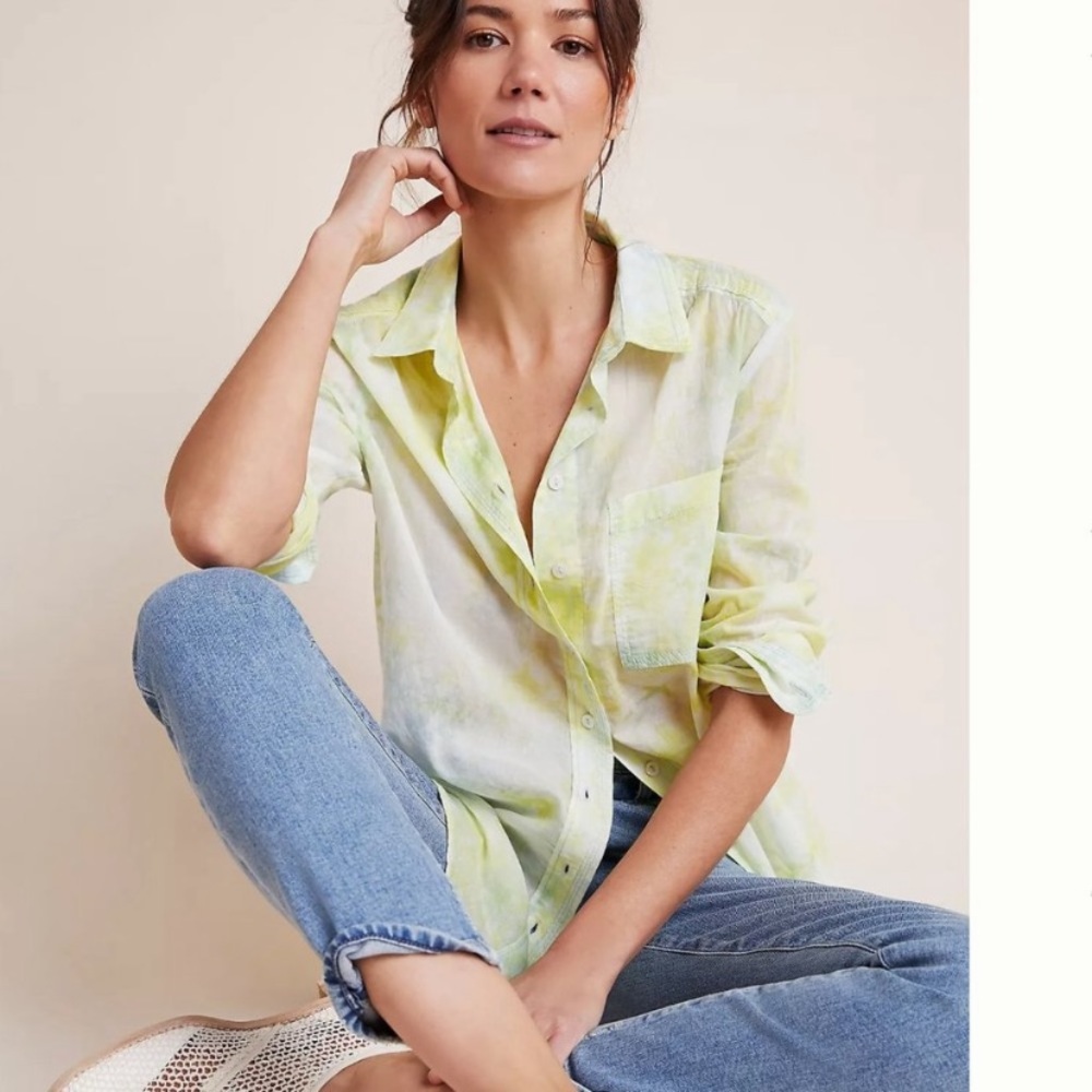 Anthropologie The Cate Classic Tie-Dye Buttondown